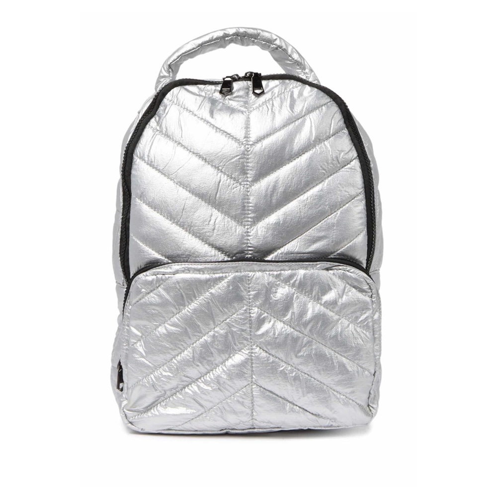 Urban Expressions Silver Quilt Back pack NWT
